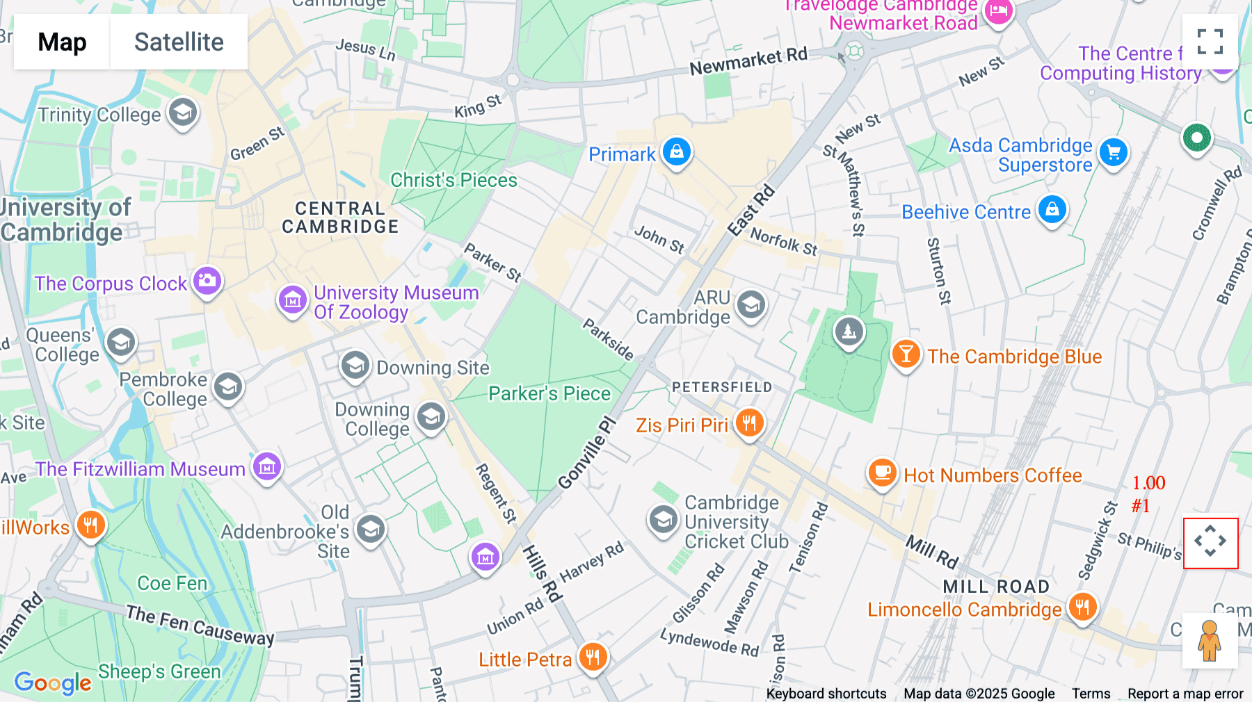 Click for interative map of Wellington House, East Road, Cambridge