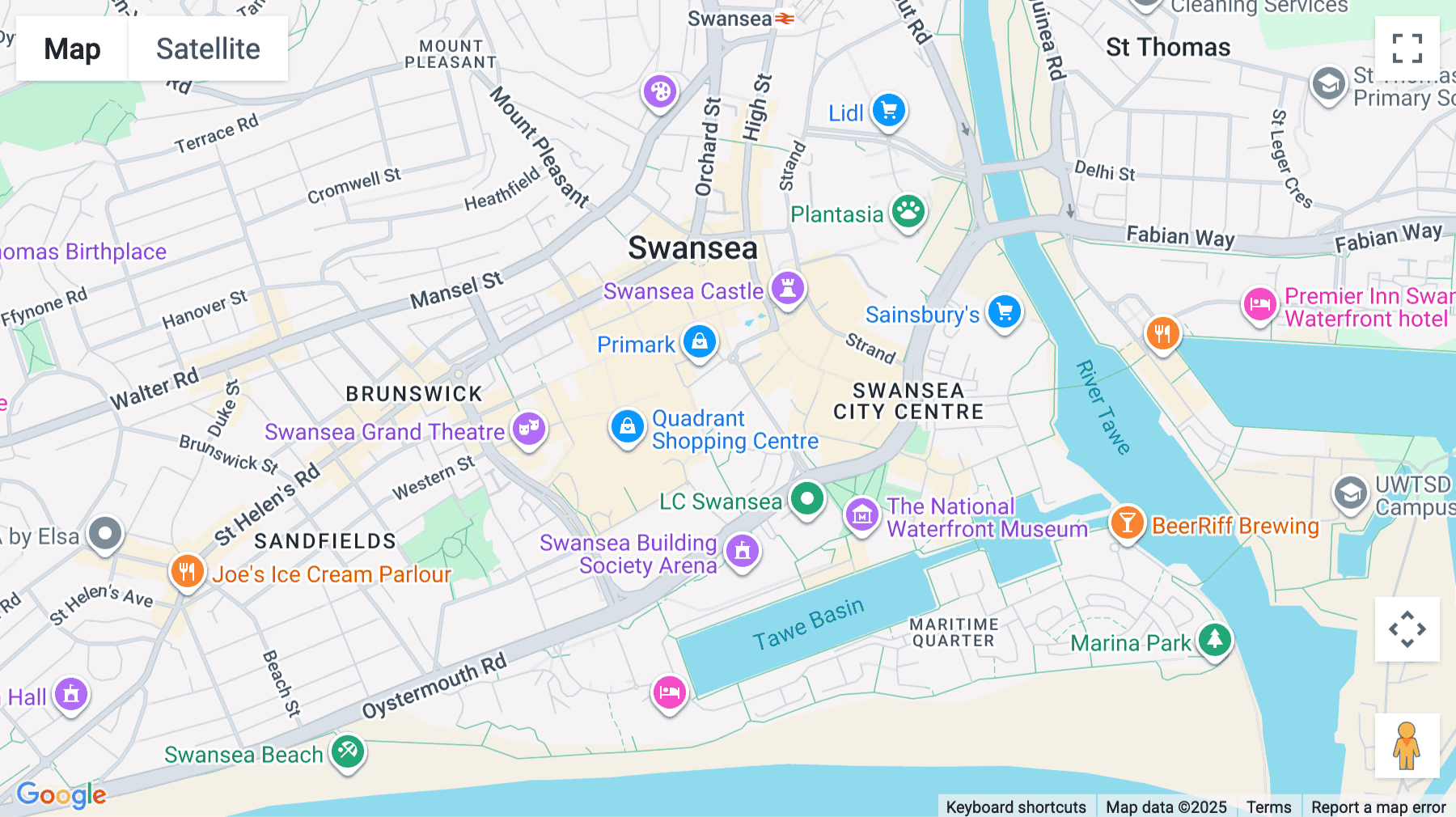 Click for interative map of Princess House, Princess Way, Swansea, Swansea