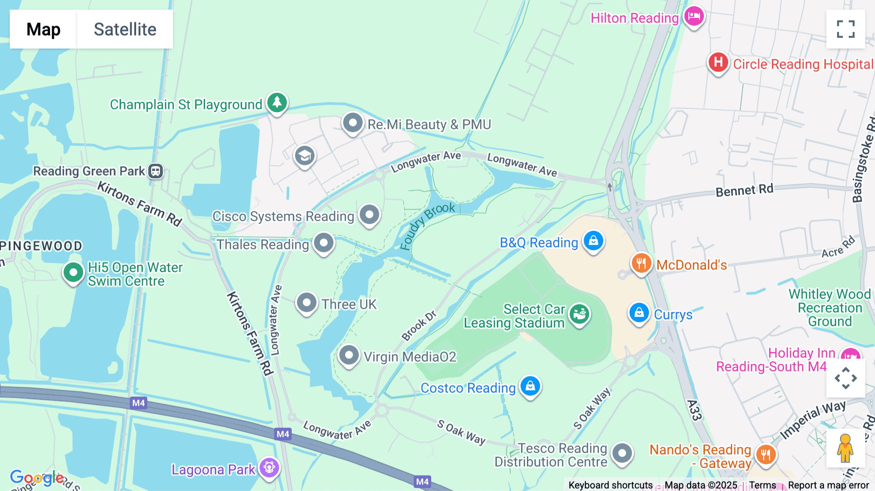 Click for interative map of 200 Brook Drive, Green Park, Reading, Reading