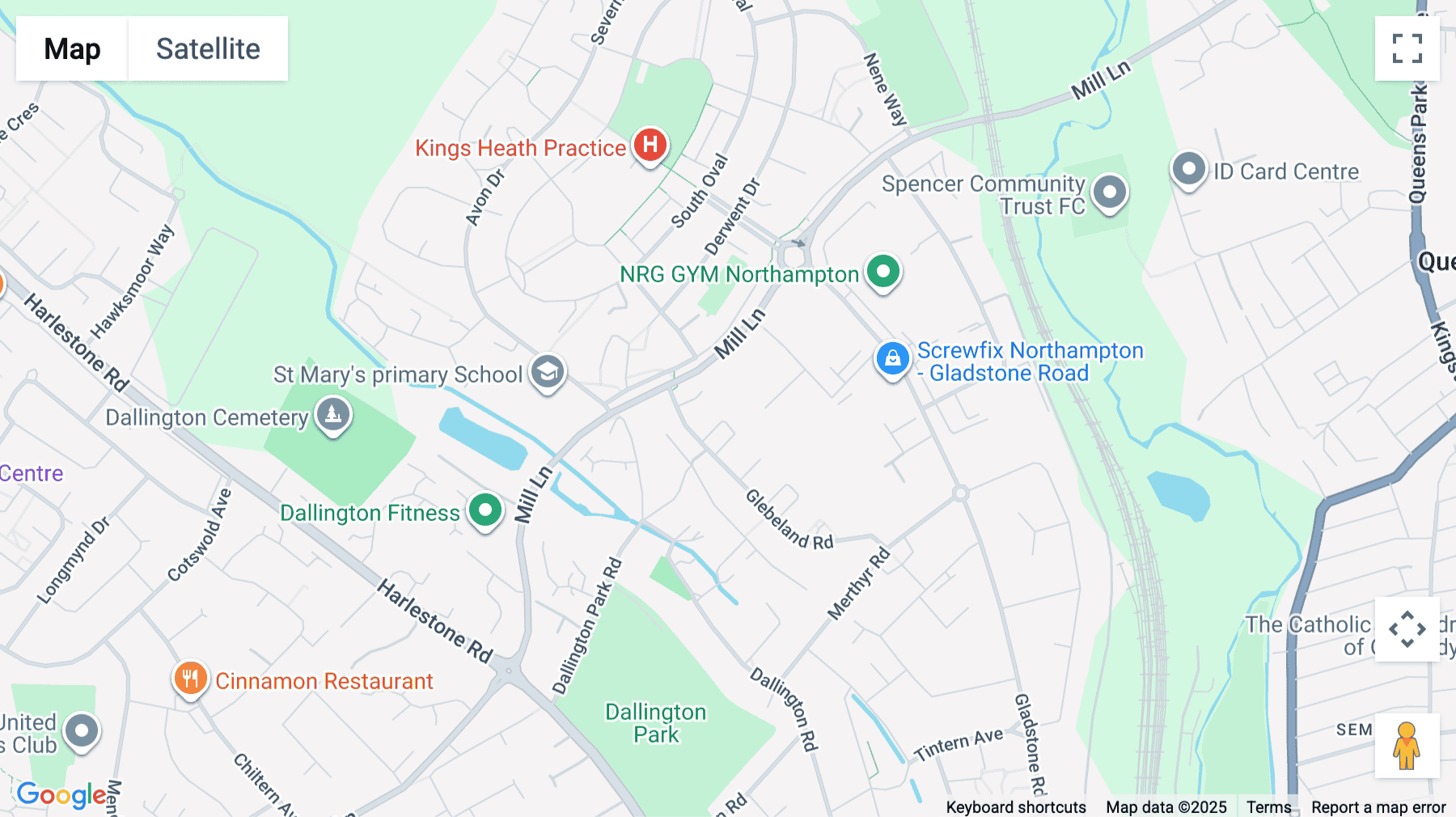 Click for interative map of Kingsfield Way, Gladstone Industry, Dallington, Northampton, Northampton