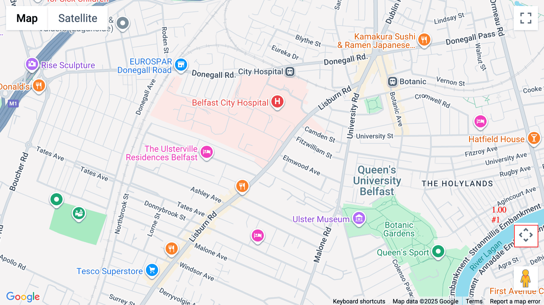 Click for interative map of 54 Elmwood Avenue, Belfast, Belfast