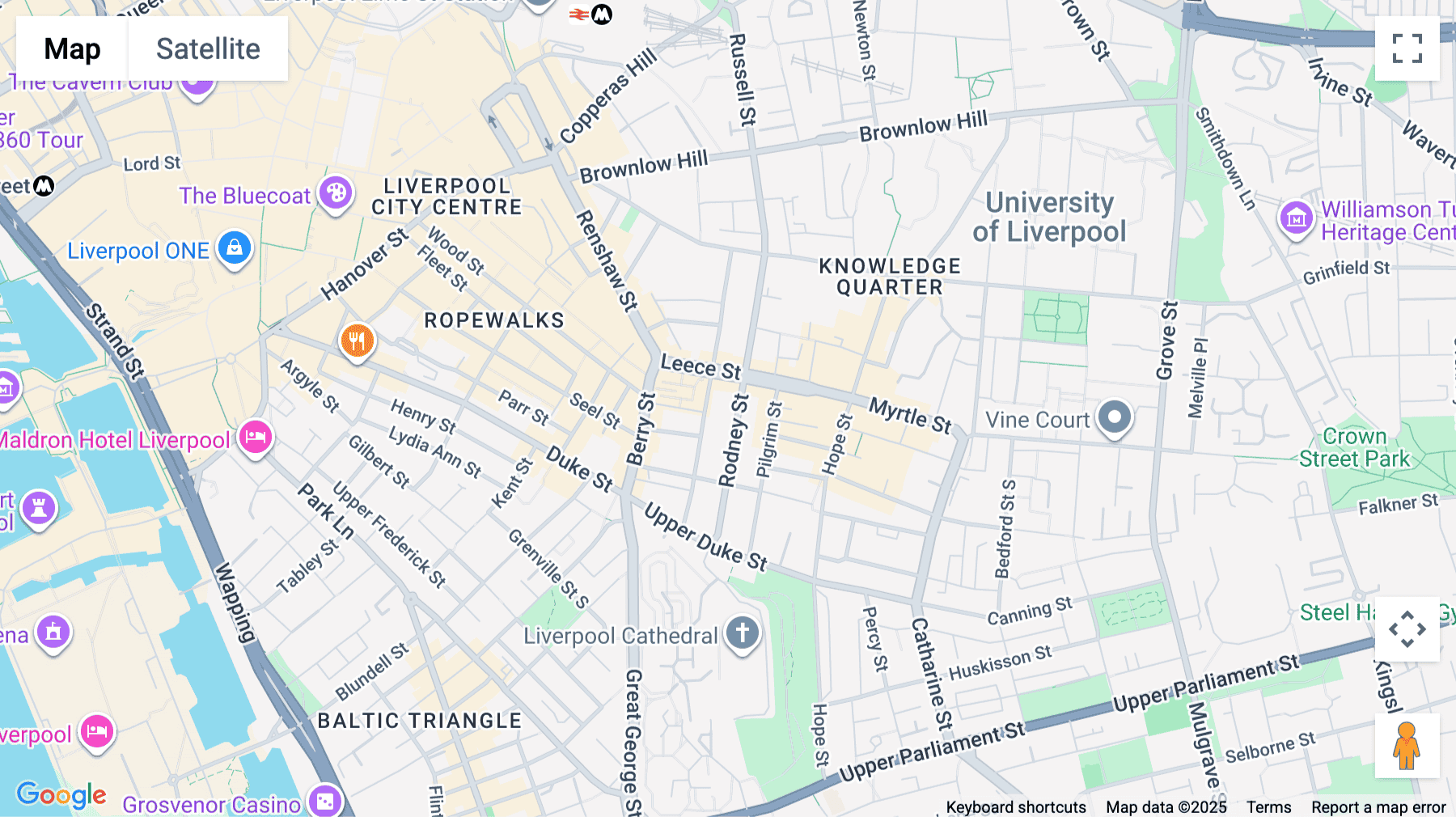Click for interative map of 40 Rodney Street, Liverpool, Liverpool