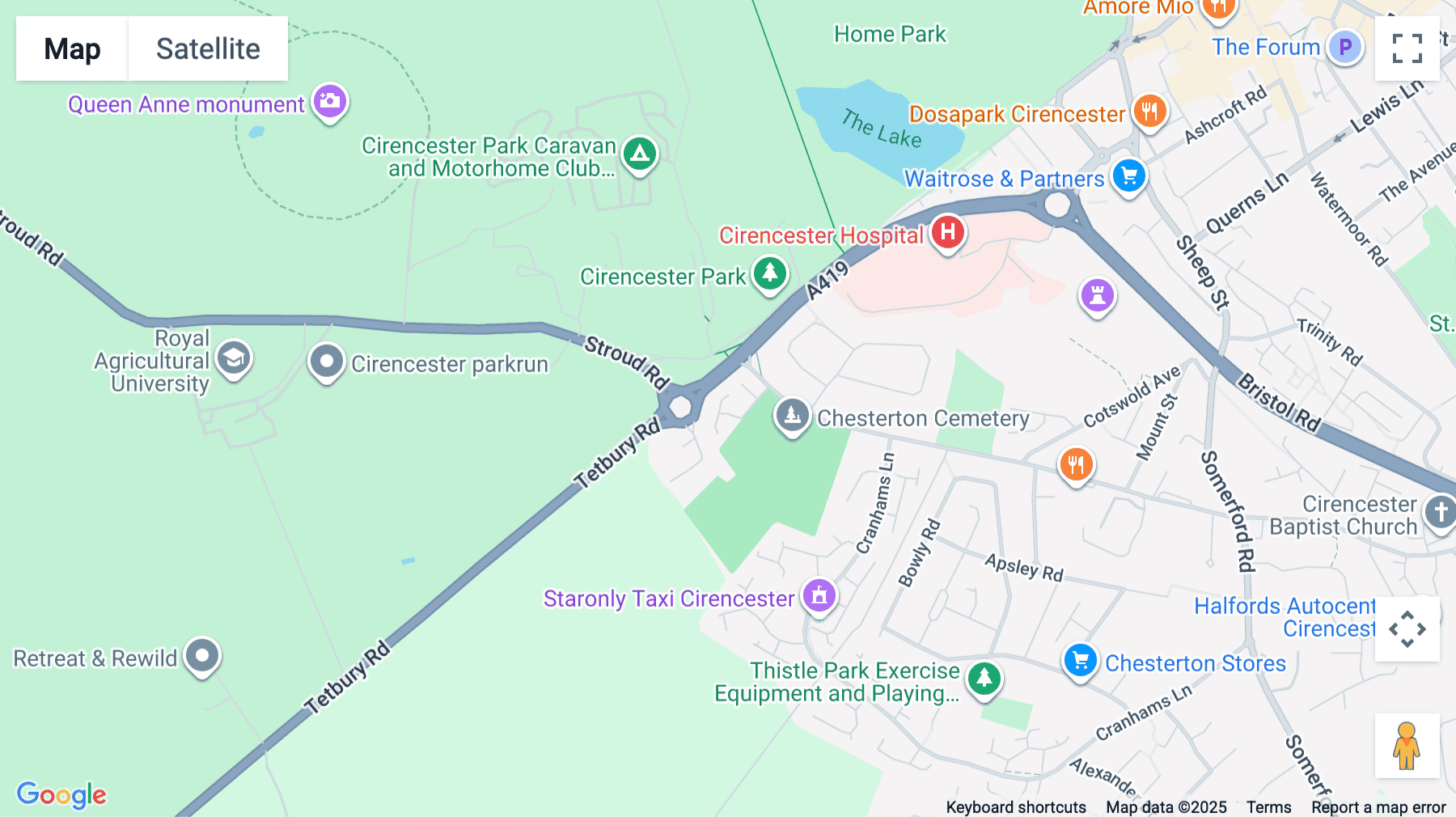Click for interative map of Cirencester Office Park, Tetbury Road, Cirencester, Cirencester