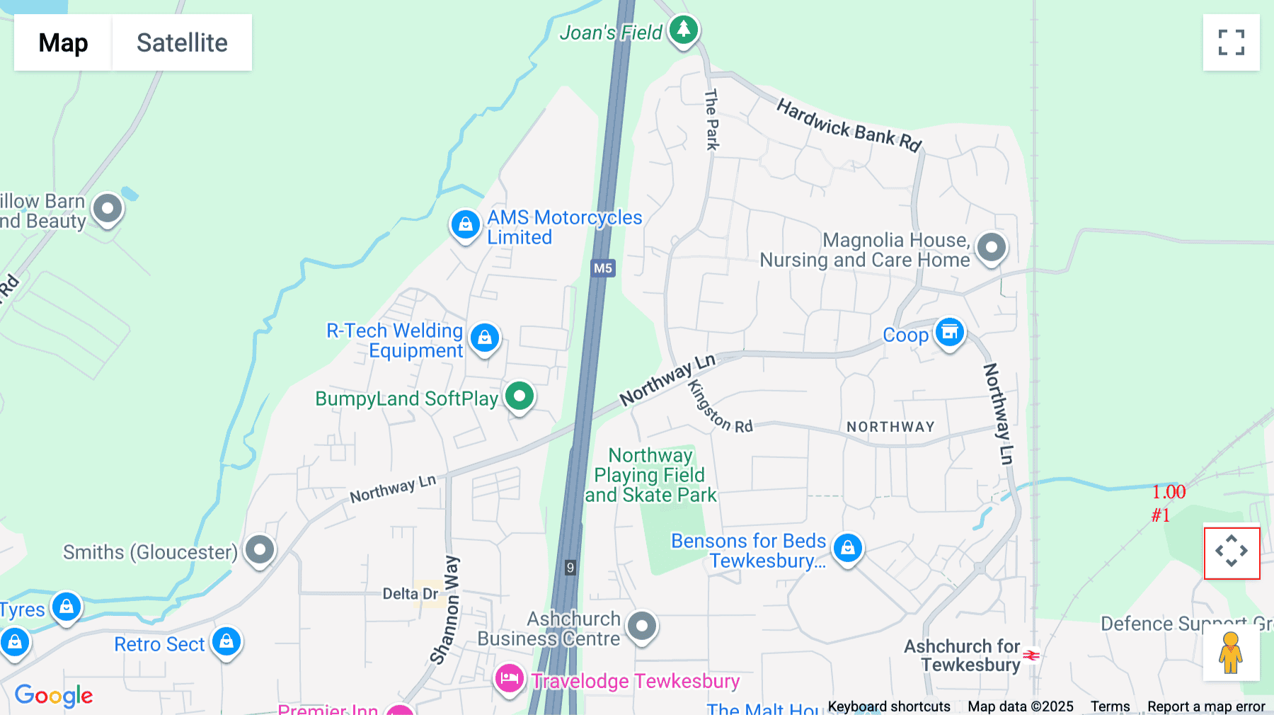 Click for interative map of Oakfield Close, Tewkesbury Business Park, Tewkesbury, Tewkesbury