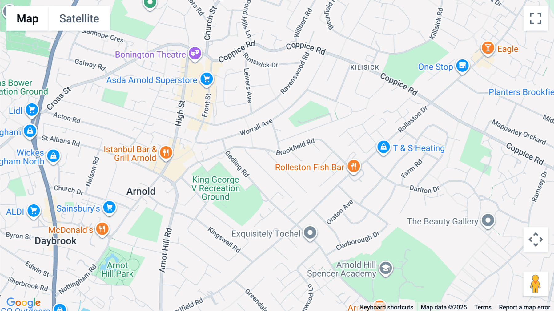 Click for interative map of Byron Industrial Estate, Brookfield Road, Arnold, Nottingham