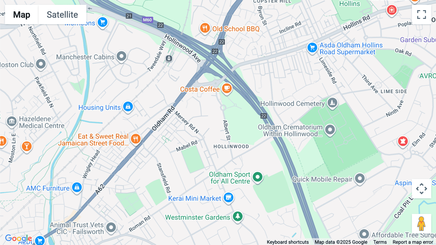 Click for interative map of Hollinwood Business Centre, Albert Street, Oldham, Oldham
