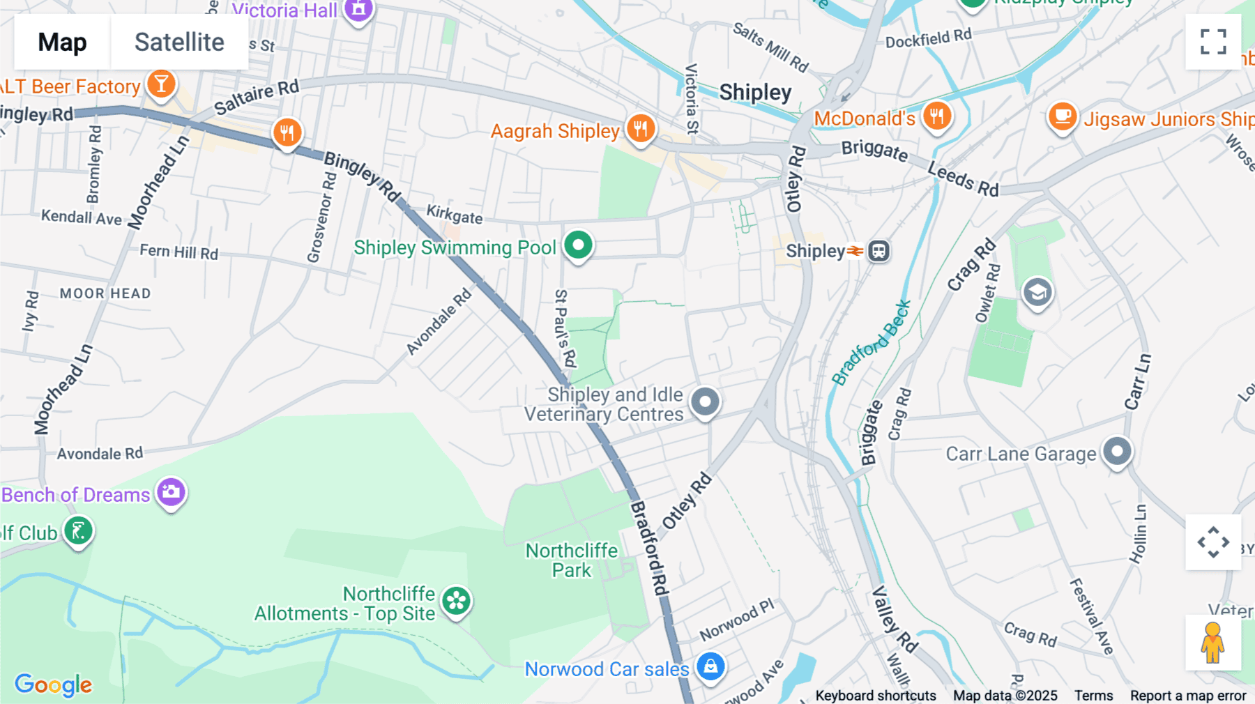 Click for interative map of Parkview Court, St Paul's Road, Shipley, Shipley