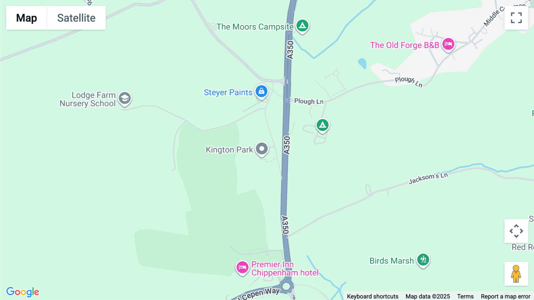 Click for interative map of Malmesbury Road, Chippenham, Swindon