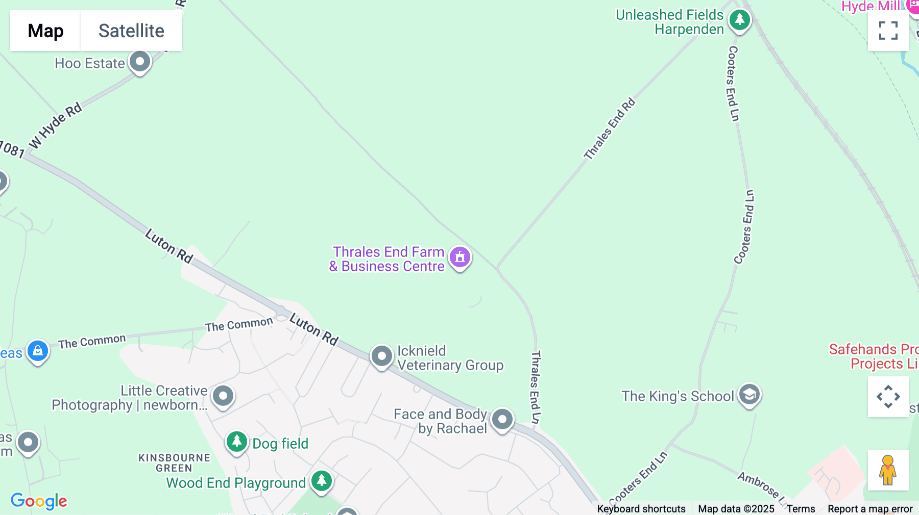 Click for interative map of Thrales End Farm, Thrales End Lane, Harpenden, Harpenden