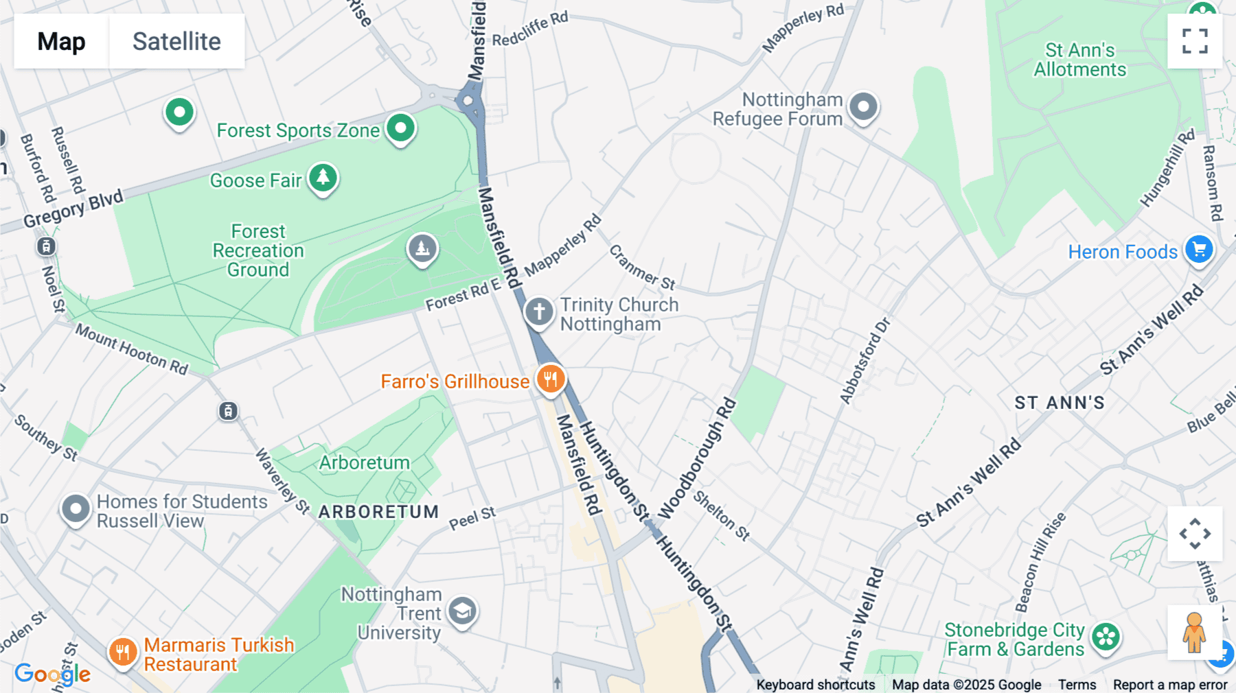 Click for interative map of Oldknows Factory, Egerton Street, Nottingham, Nottingham