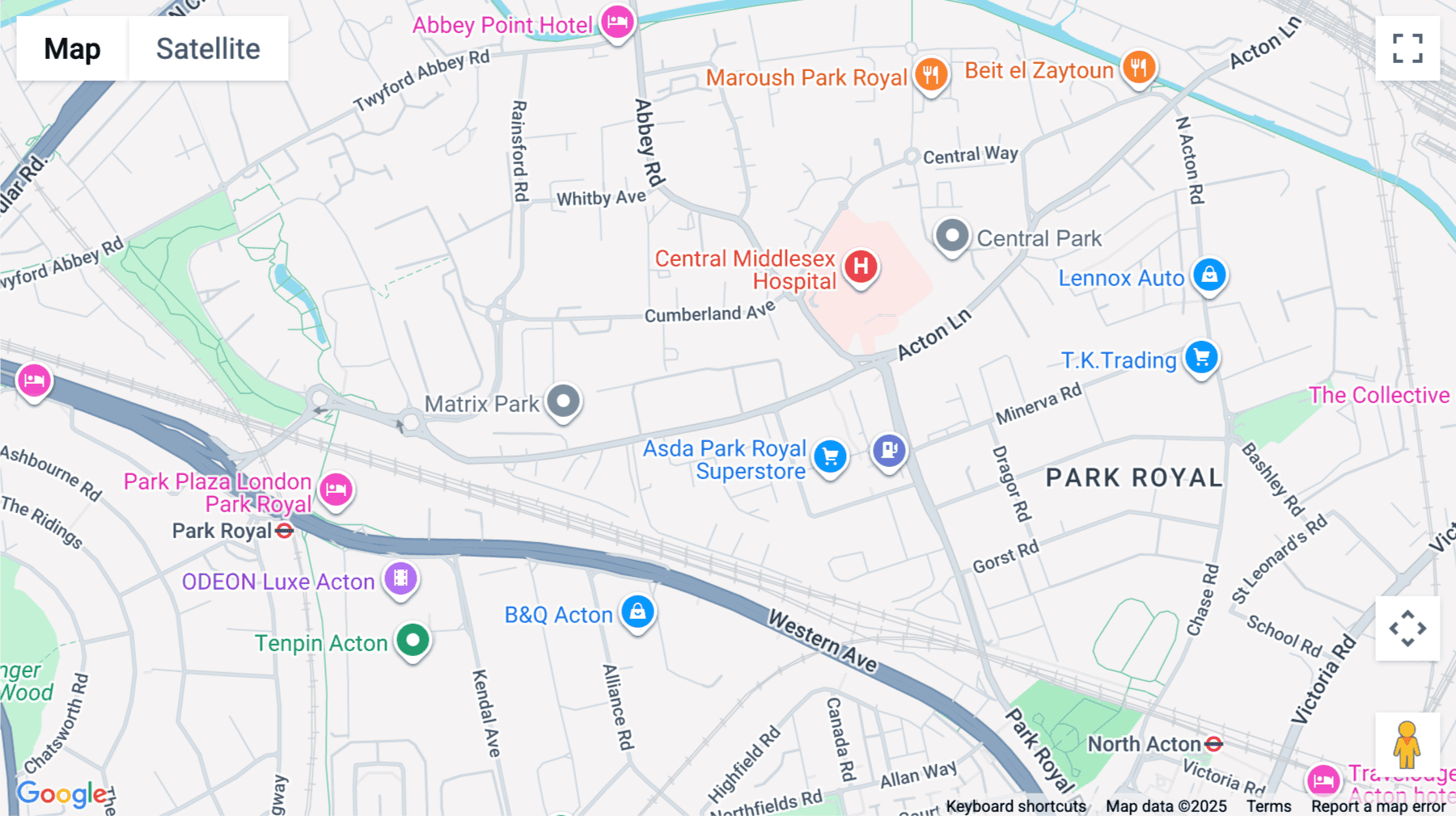 Click for interative map of 7 Coronation Road,  Park Royal, London