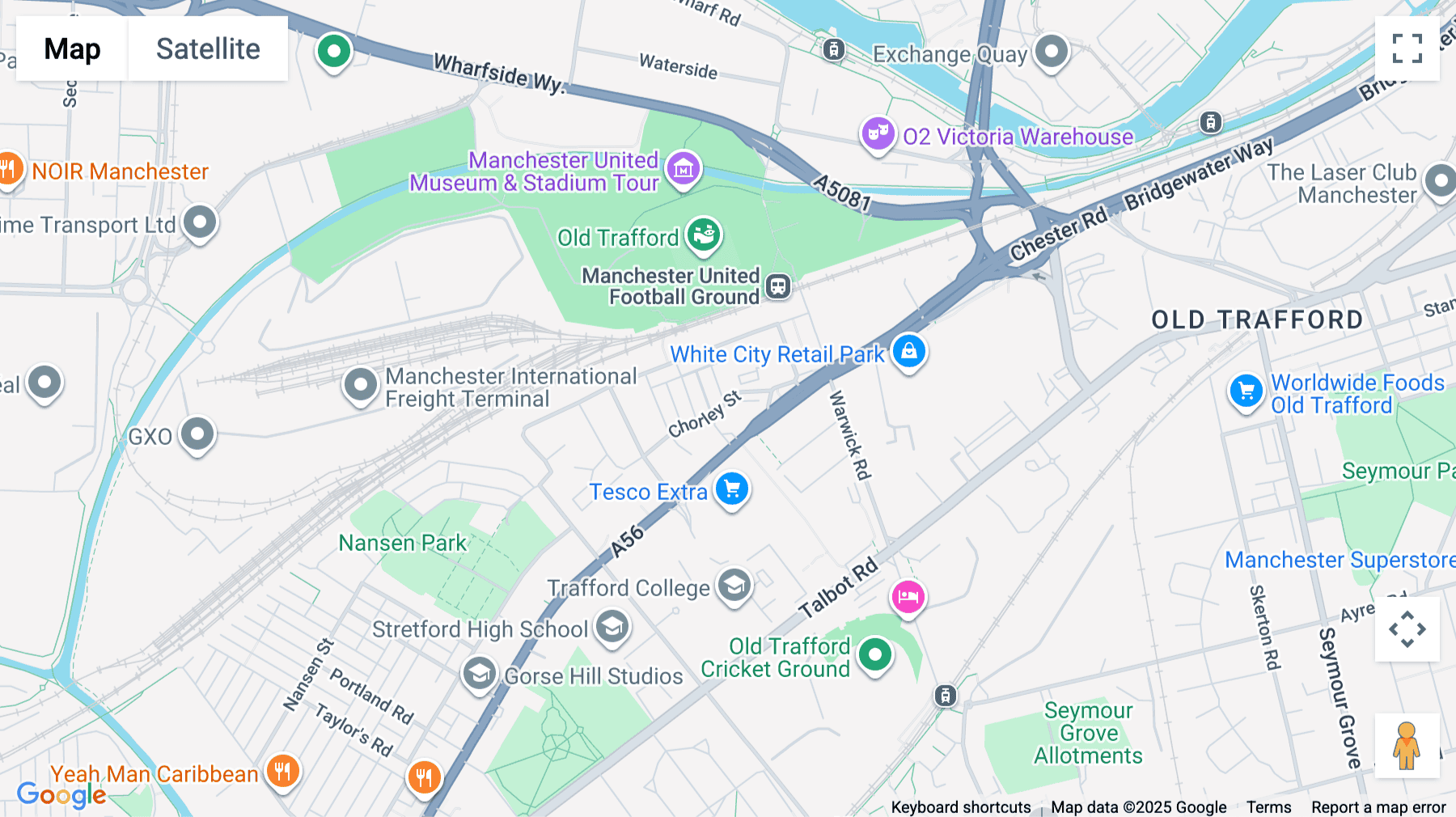 Click for interative map of Trafford House,  Chester Road, Old Trafford, Manchester, Manchester