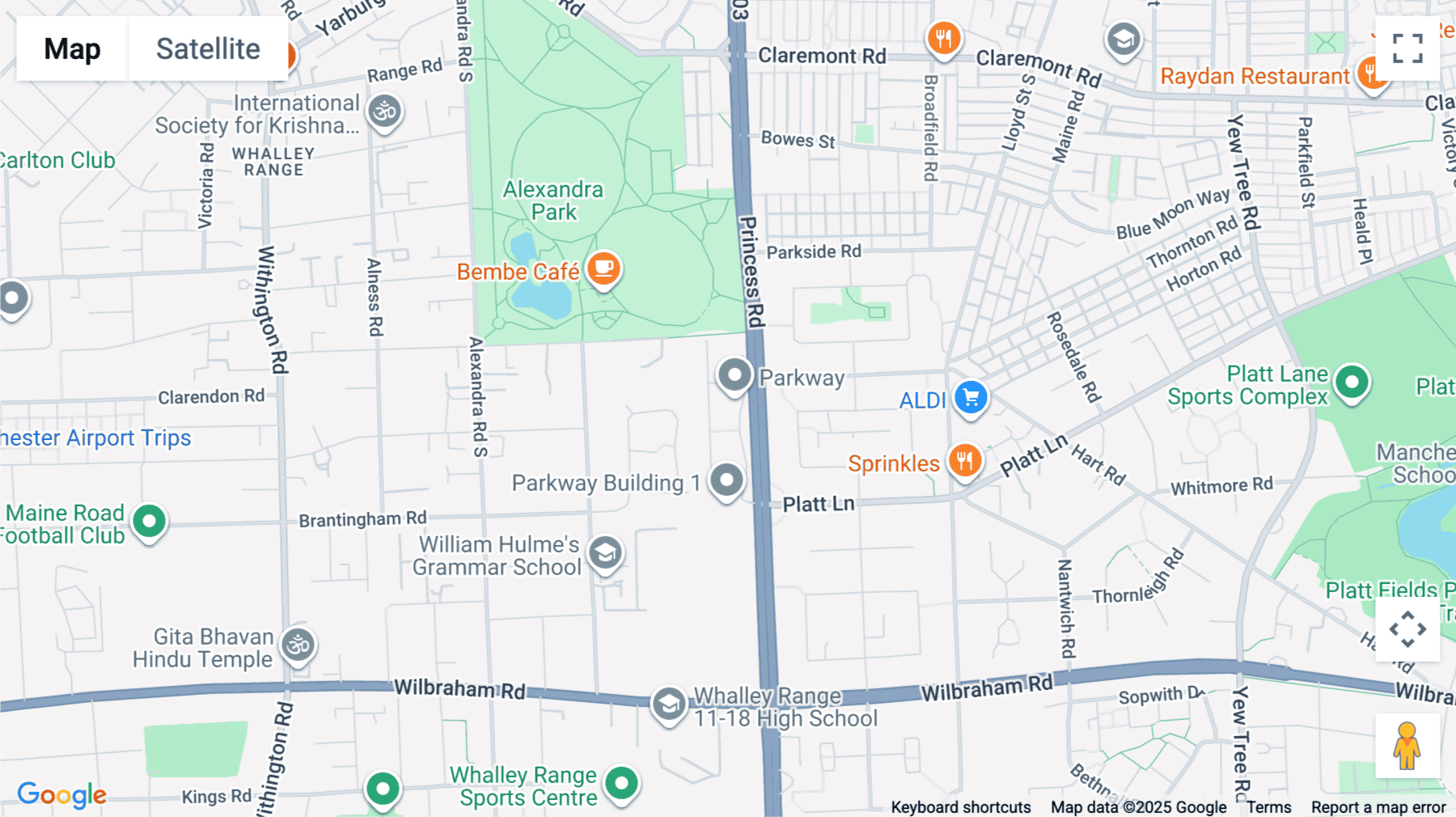 Click for interative map of Parkway Business Centre,  Princess Road, Princess Parkway, Manchester, Manchester