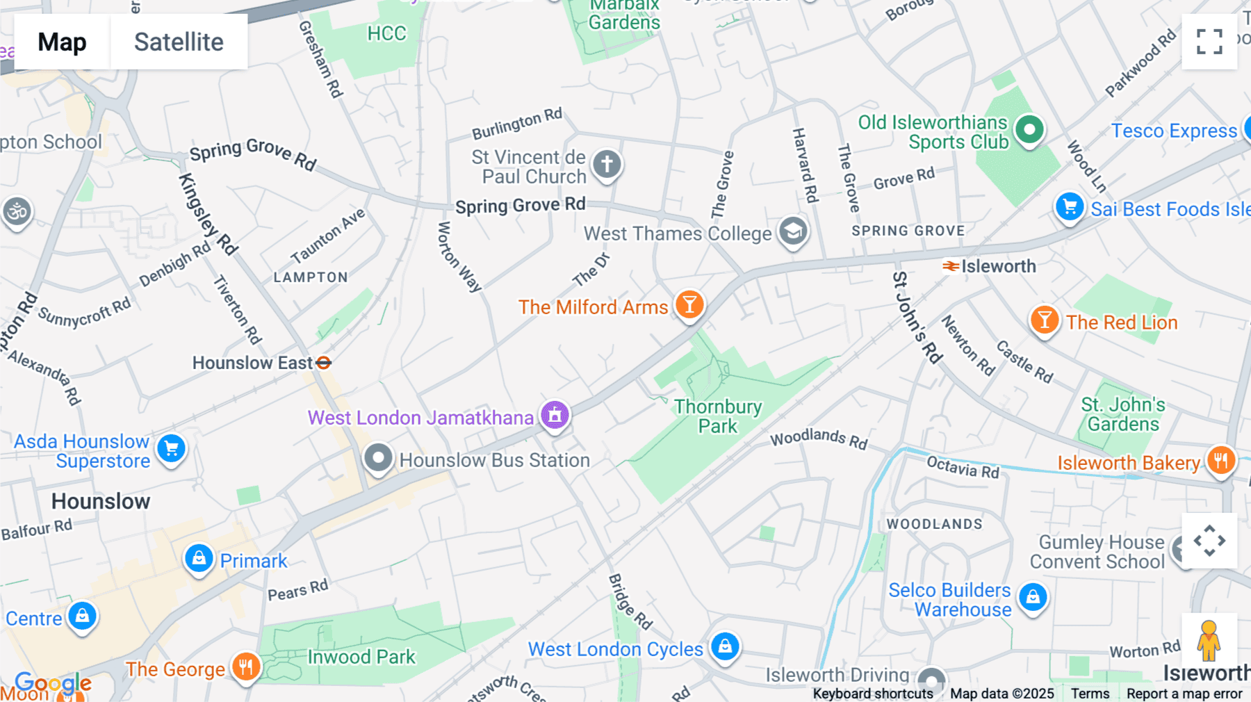 Click for interative map of 592 London Road, Isleworth