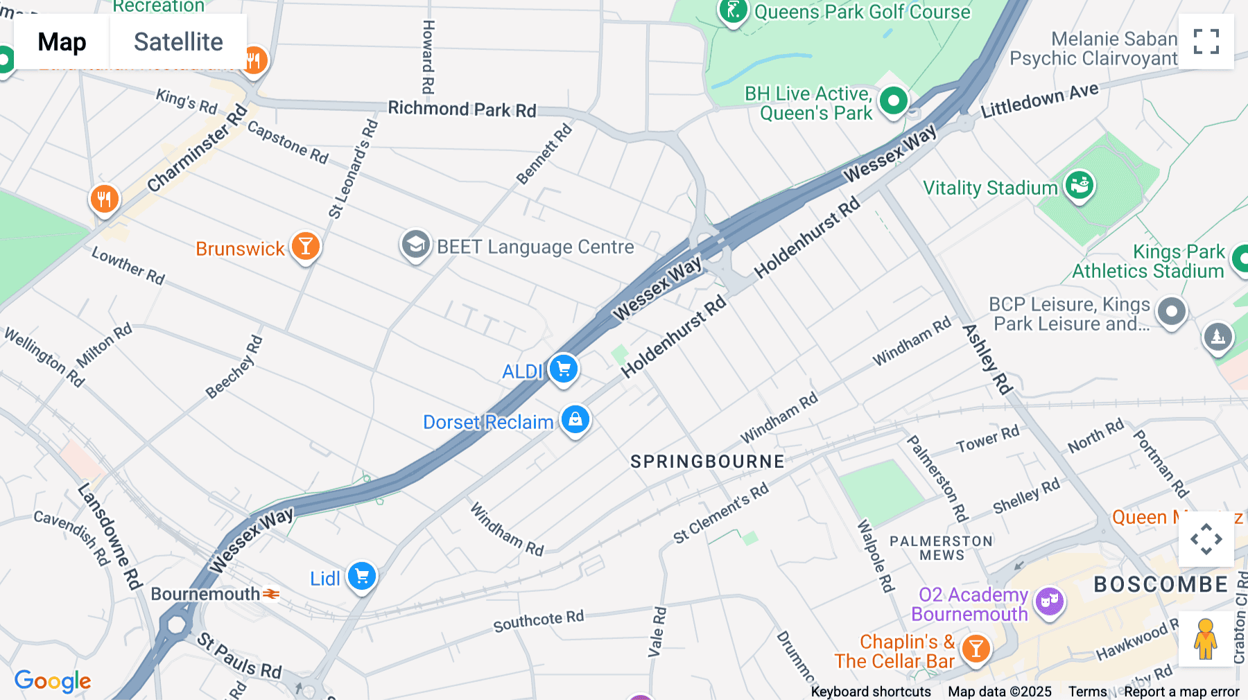 Click for interative map of 303 Holdenhurst Road, Bournemouth, Bournemouth