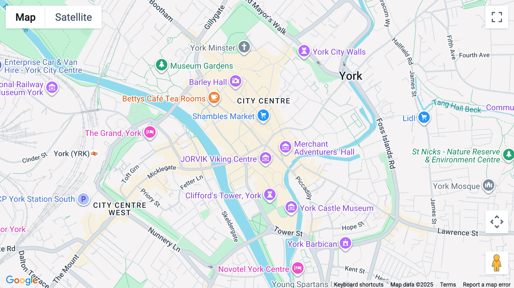 Click for interative map of York Hub, Popeshead Court Offices,Peter Lane, York, York