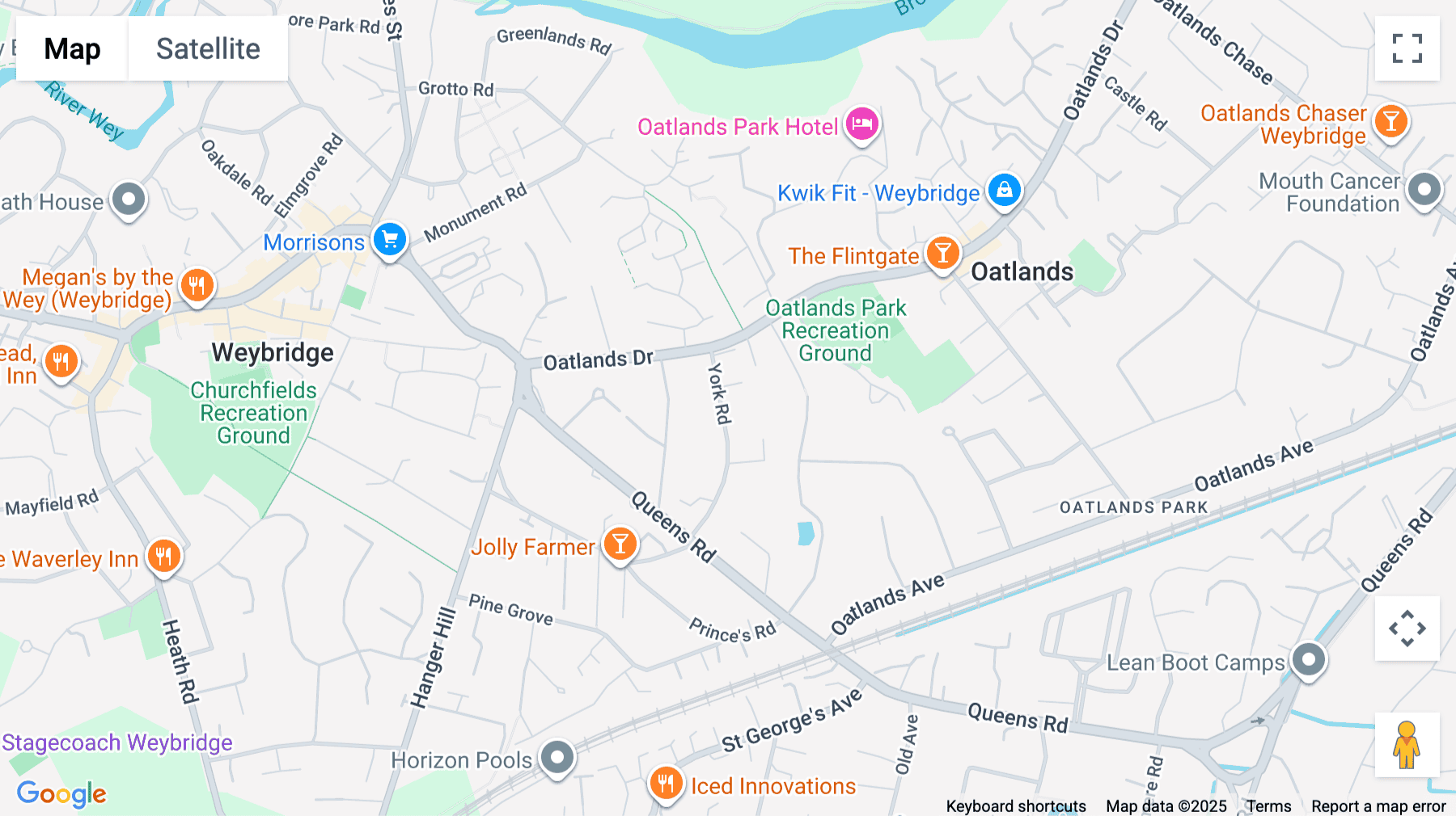 Click for interative map of Haland House, 66 York Road, Weybridge, Weybridge