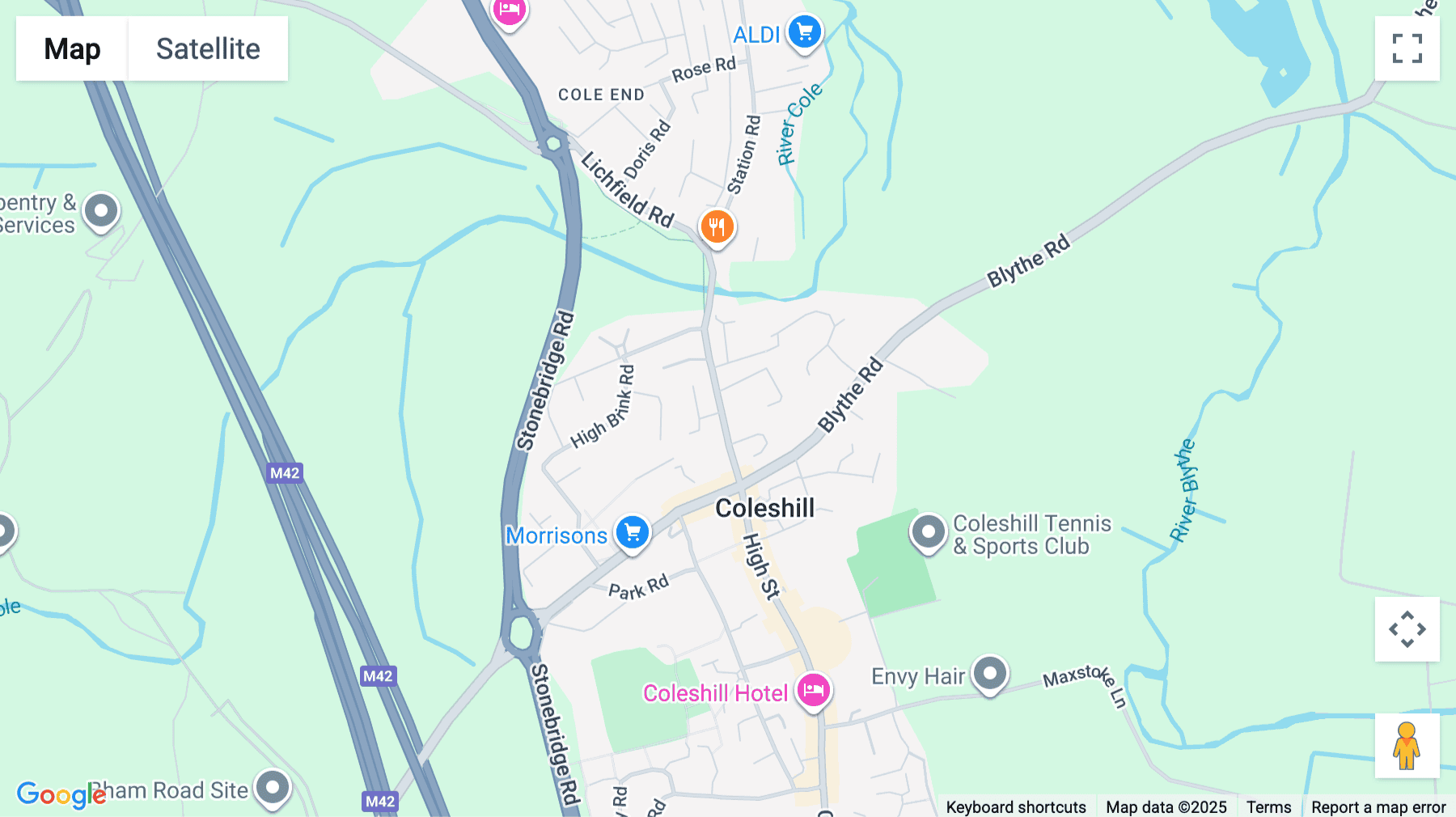 Click for interative map of 1 High Street, Coleshill, Coleshill
