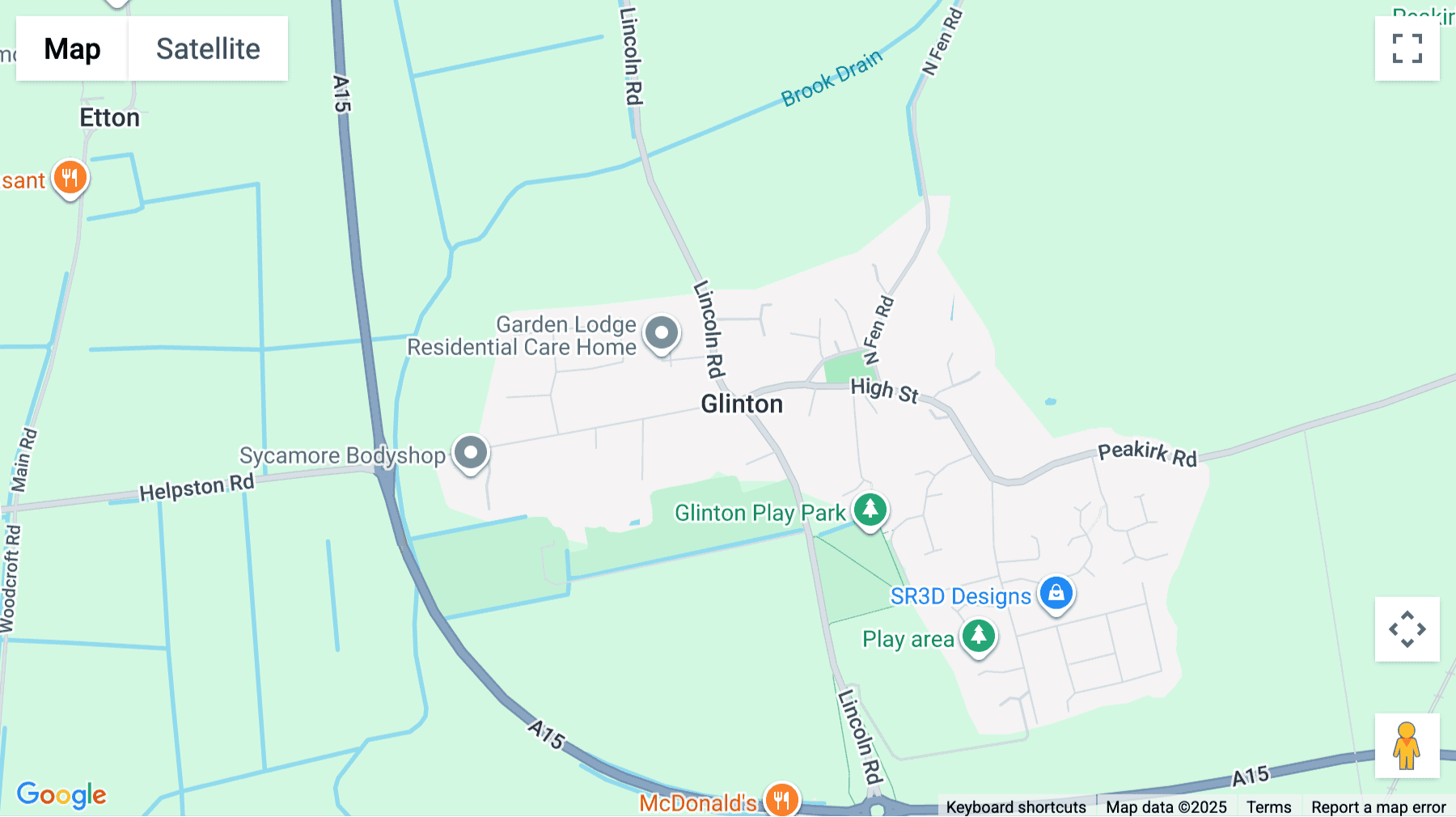 Click for interative map of High Street, Glinton