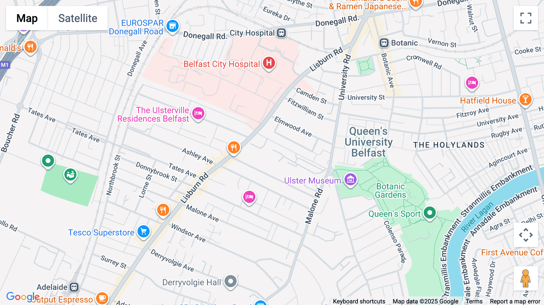 Click for interative map of Elmwood House, 44/46 Elmwood Avenue, Belfast, Belfast