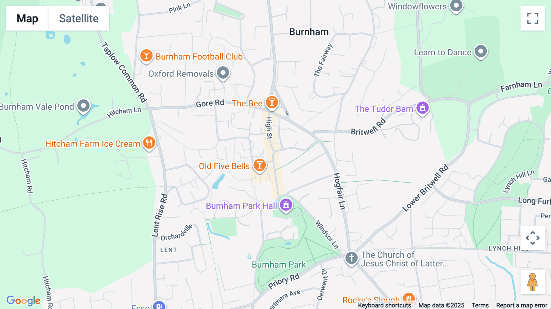 Click for interative map of Dorny House, 46-48a High Street, Burnham, Slough, Slough