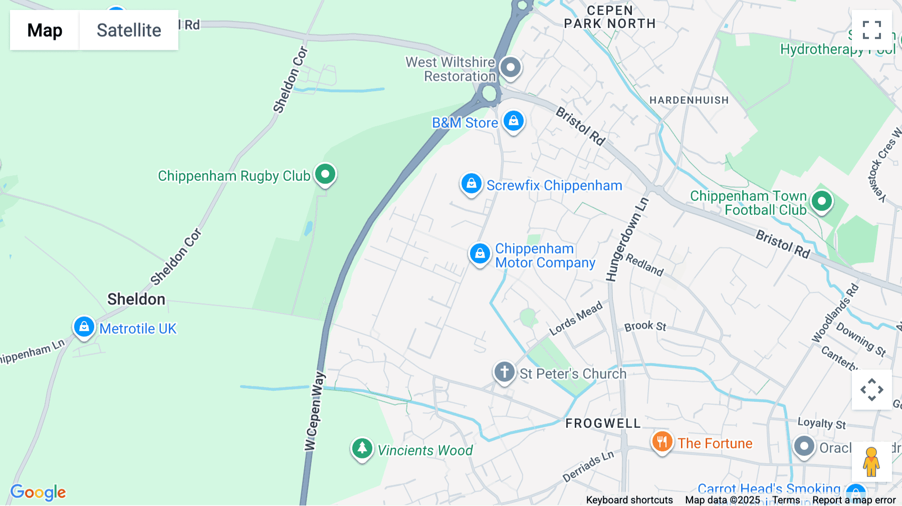 Click for interative map of Cavalier Court & Lansdowne Court, Bumpers Way, Chippenham, Chippenham