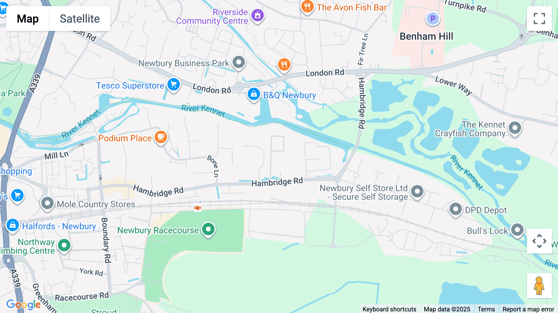 Click for interative map of Kingfisher Court, Hambridge Road, Newbury, Newbury