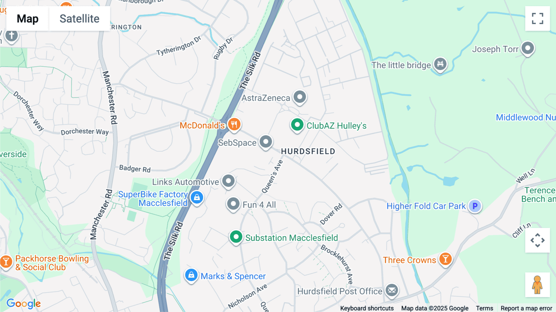 Click for interative map of Silk Point, Hulley Road, Macclesfield, Macclesfield