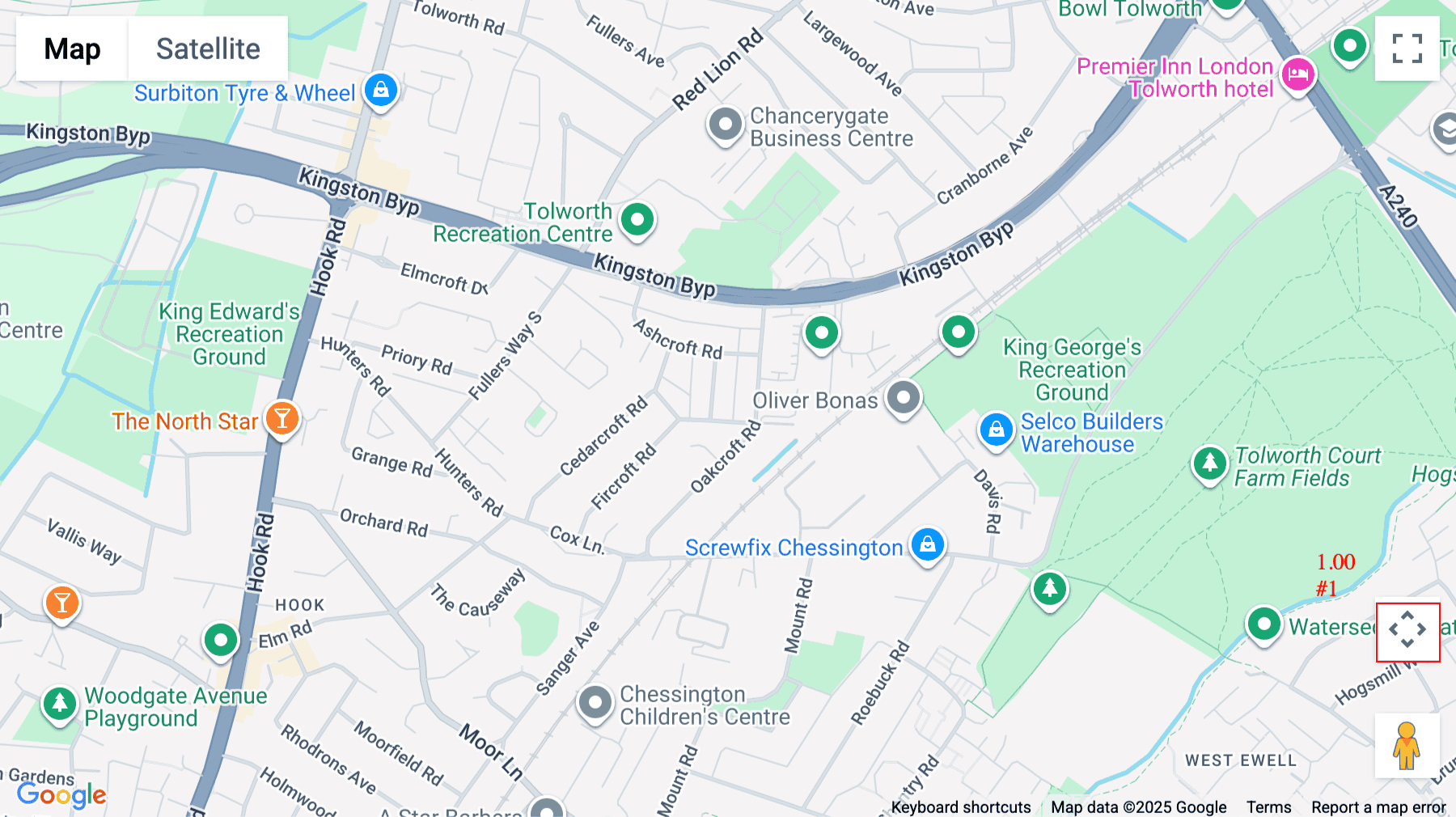 Click for interative map of Trident Court, 1 Oakcroft Road, Tolworth, Tolworth