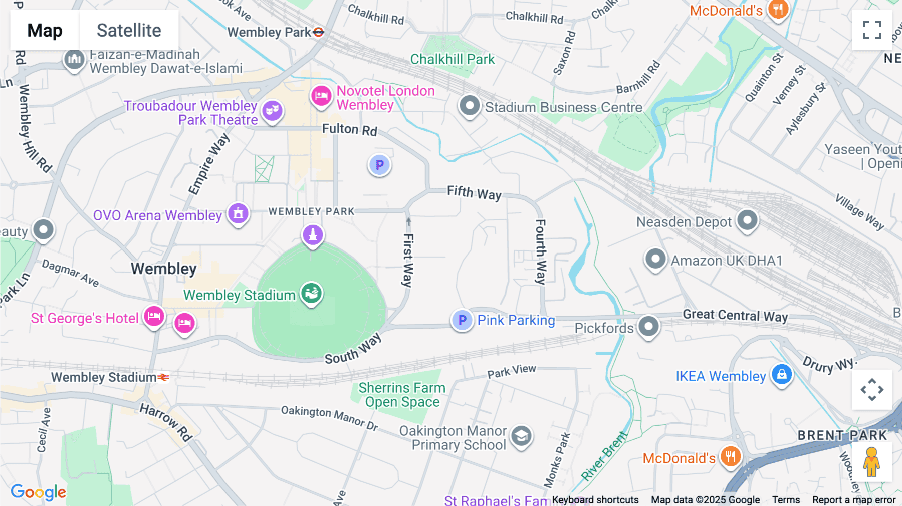 Click for interative map of First Way, Wembley Stadium Industrial Estate, Wembley