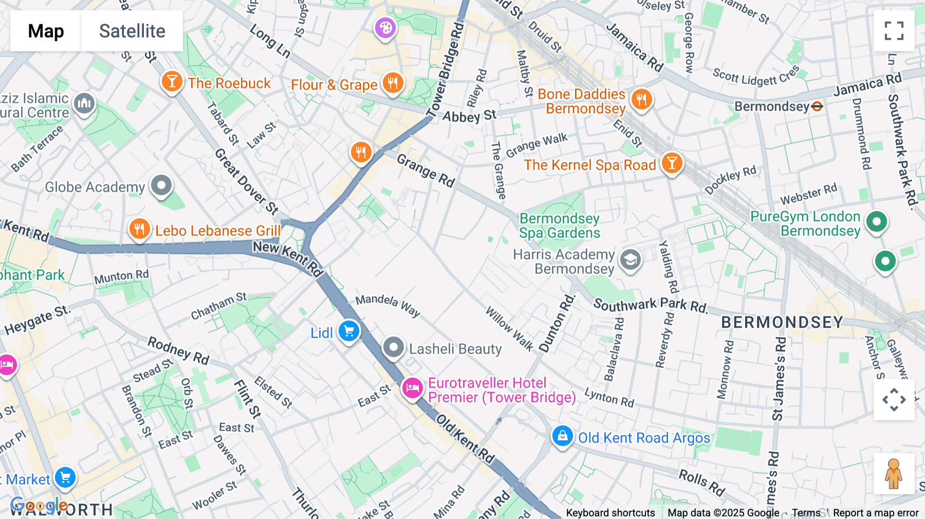 Click for interative map of 61 Willow Walk, Tower Bridge, Southwark, London