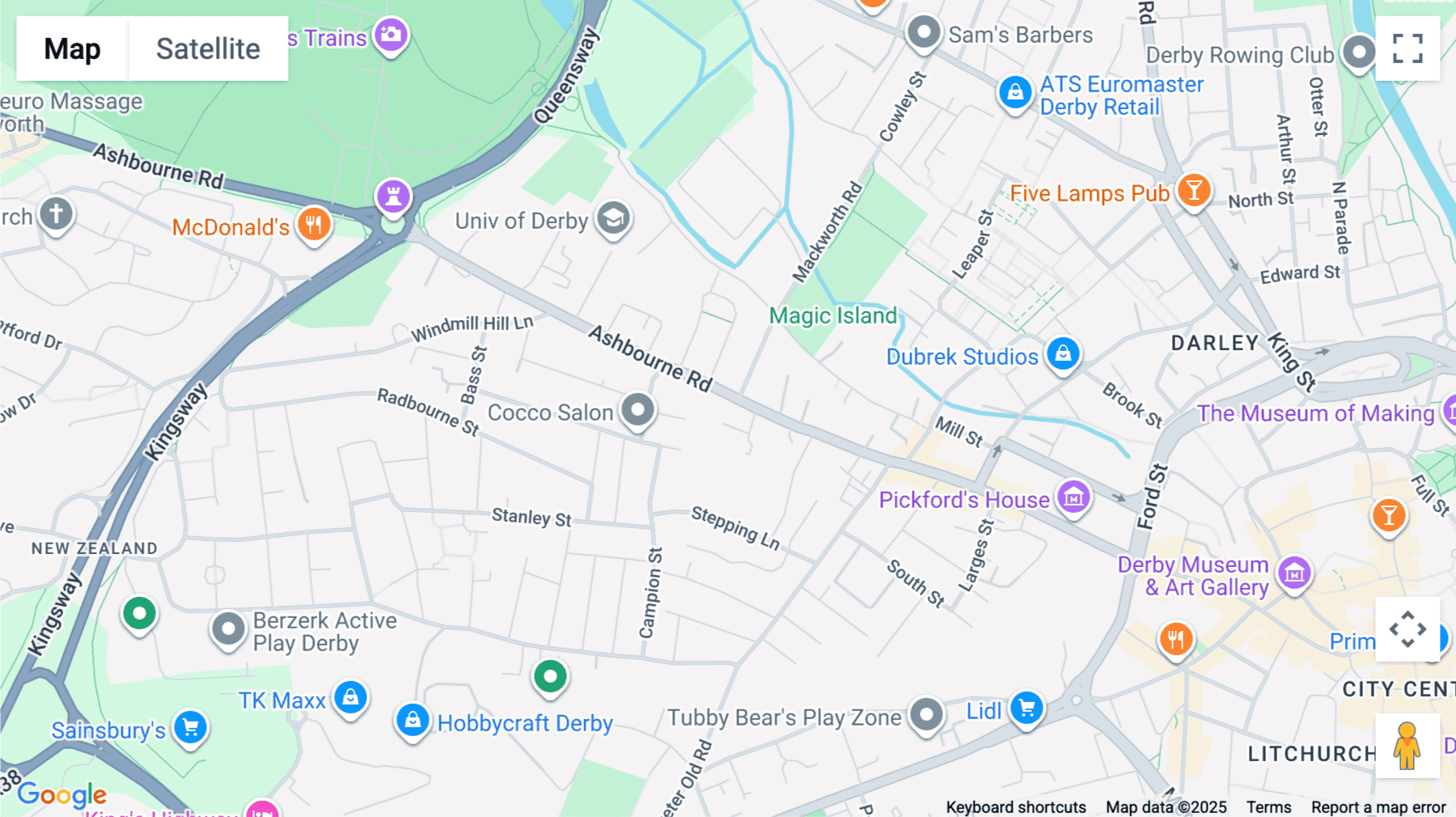 Click for interative map of Croft House, 51 Ashbourne Road, Derby, Derby