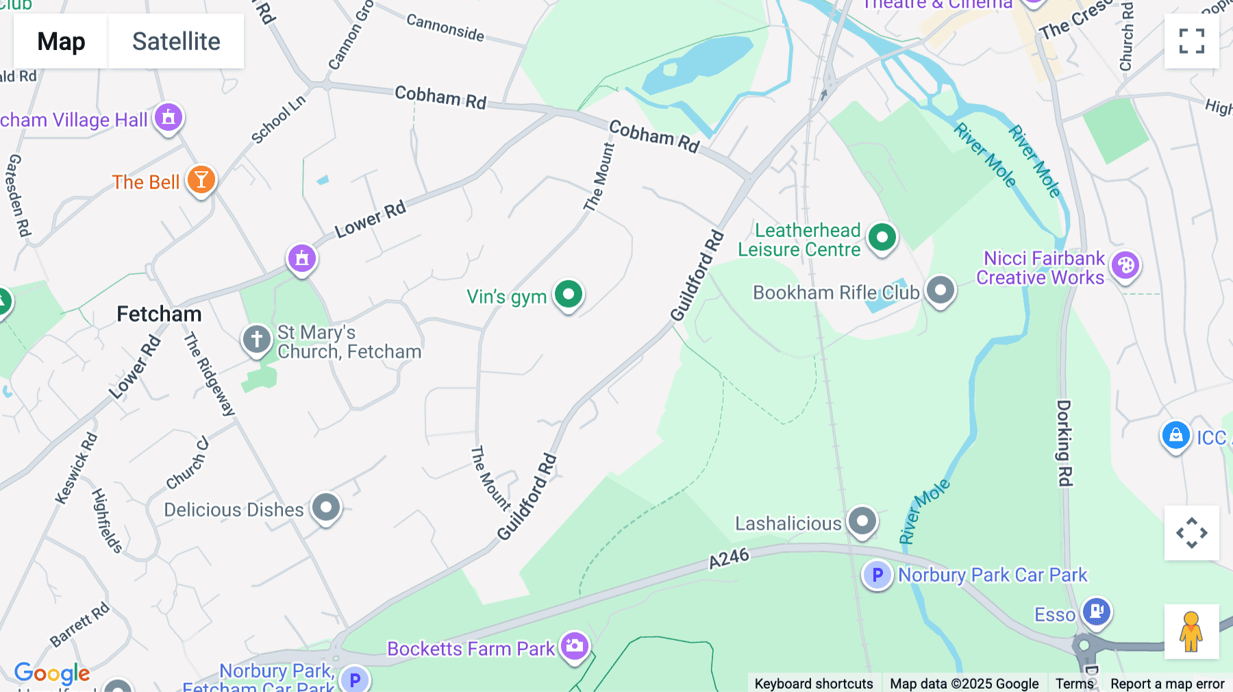Click for interative map of Riverbridge House, Guildford Road, Leatherhead, Leatherhead