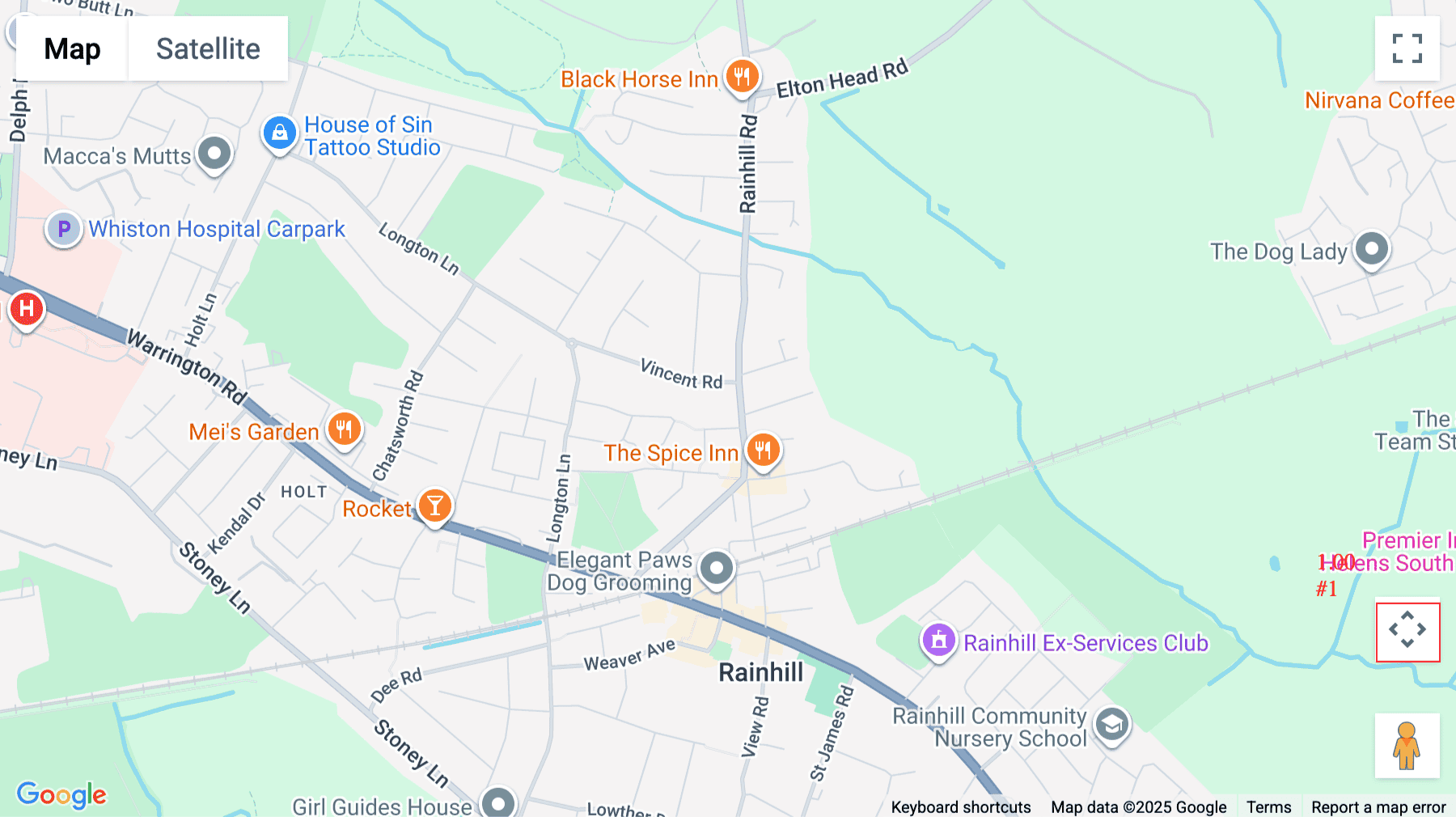 Click for interative map of 188 Rainhill Road, Rainhill, Rainhill