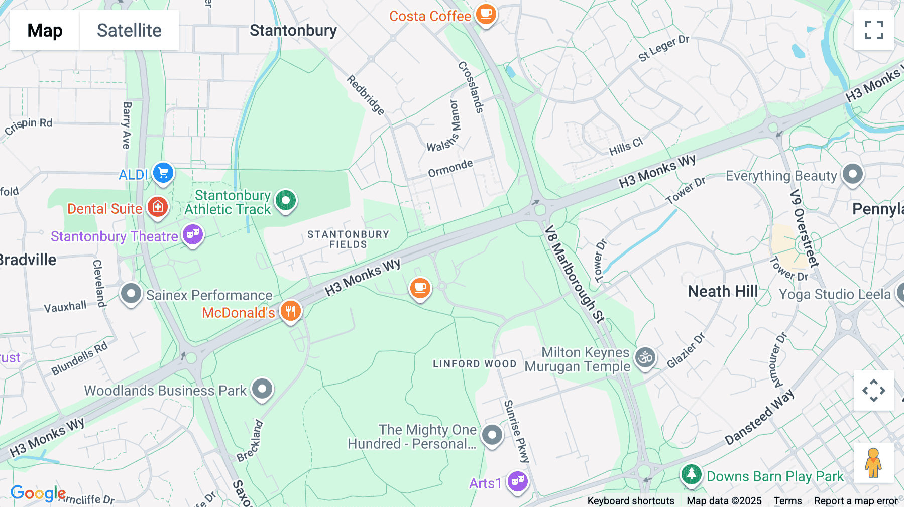 Click for interative map of Foxhunter Drive, Linford Wood, Milton Keynes, Milton Keynes