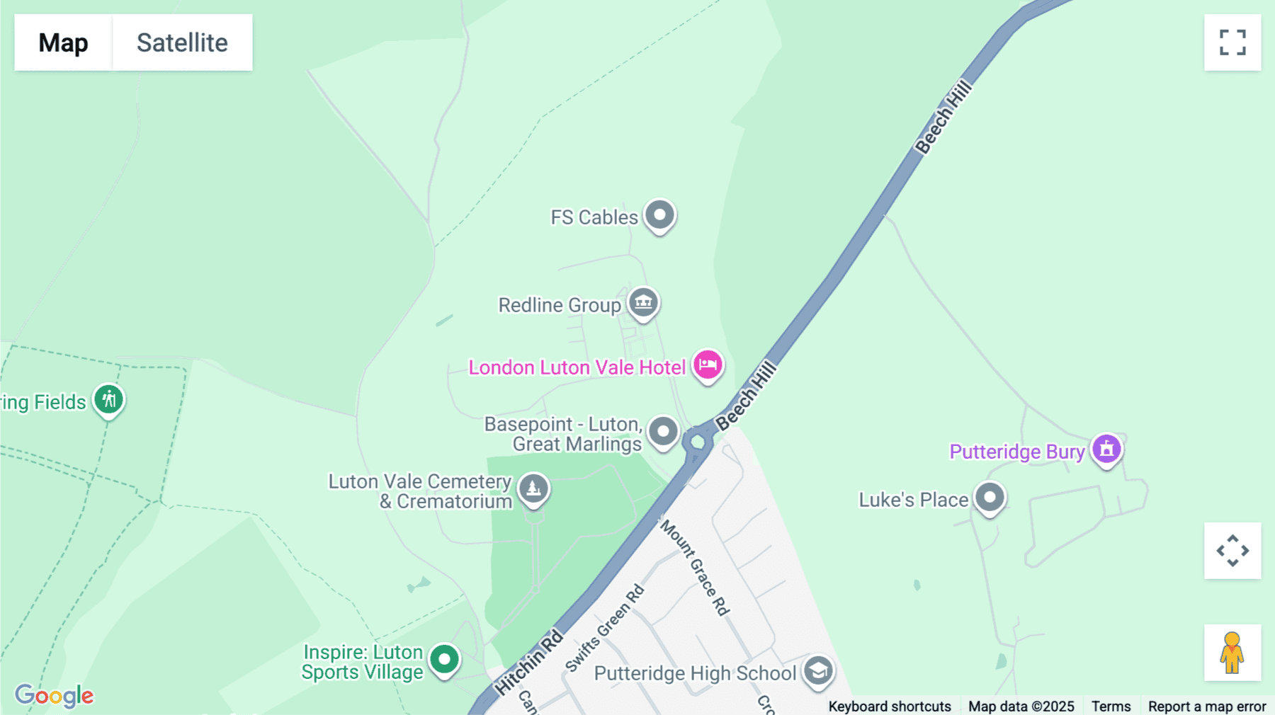 Click for interative map of 110 Butterfield, Luton, Luton