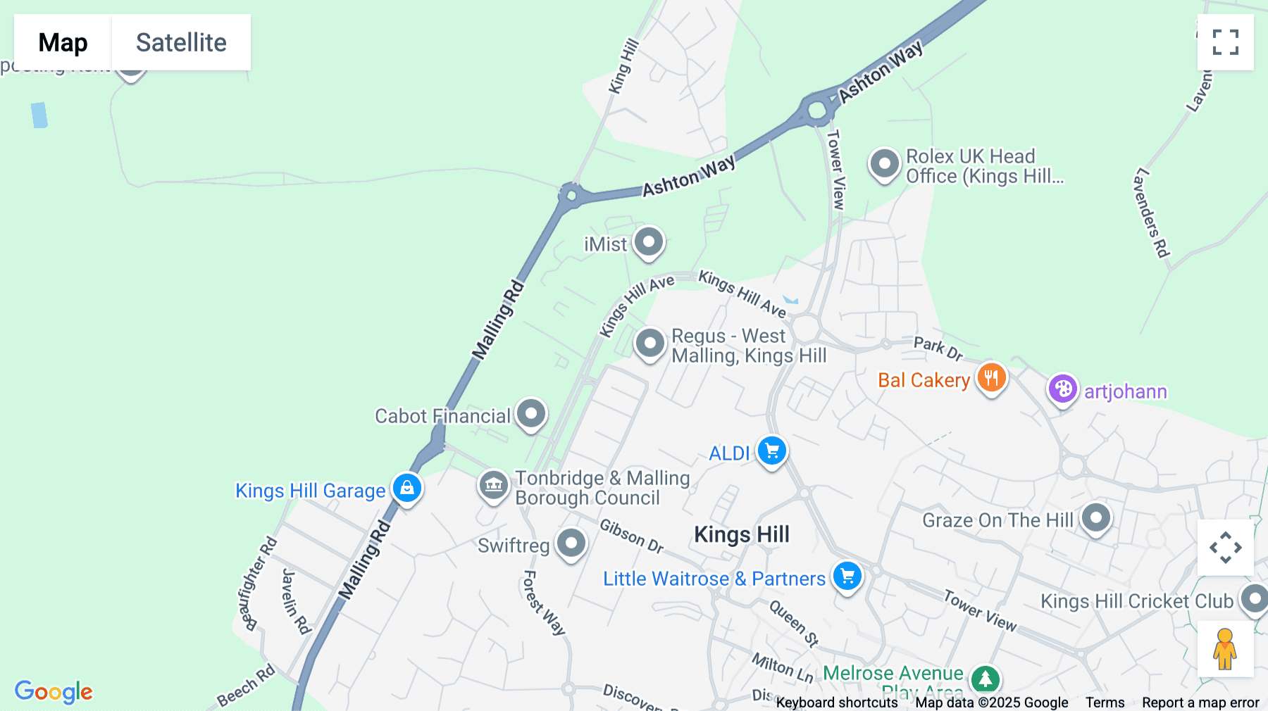 Click for interative map of 26 Kings Hill Avenue, Kings Hill, West Malling, Maidstone, Maidstone