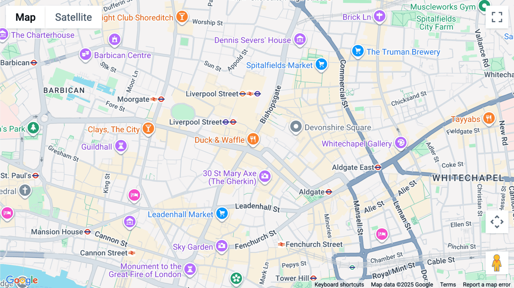 Click for interative map of Heron Tower, 110 Bishopsgate, London