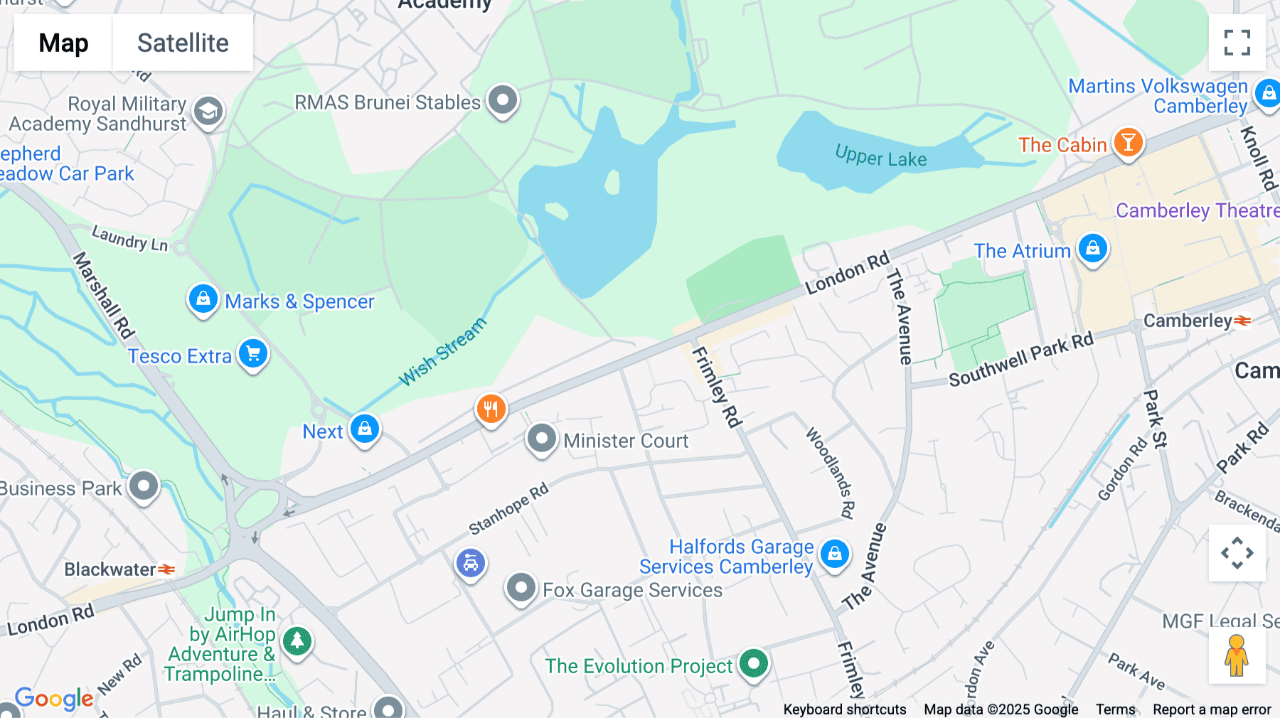 Click for interative map of 377-399 London Road, Camberley, Camberley