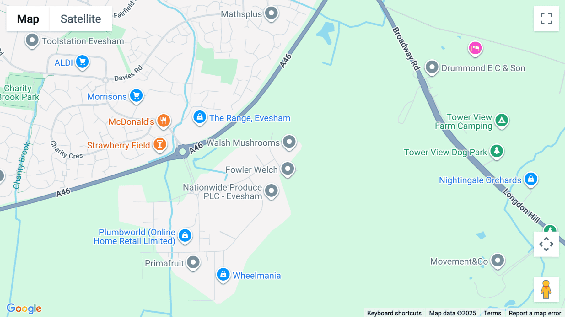 Click for interative map of Crabb Apple Way, Evesham, Evesham