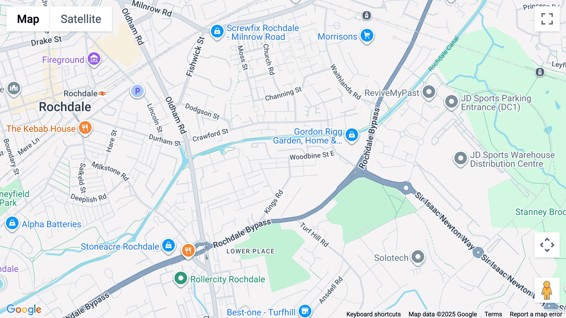 Click for interative map of Moss Mill Industrial Estate, Woodbine Street East, Rochdale, Rochdale