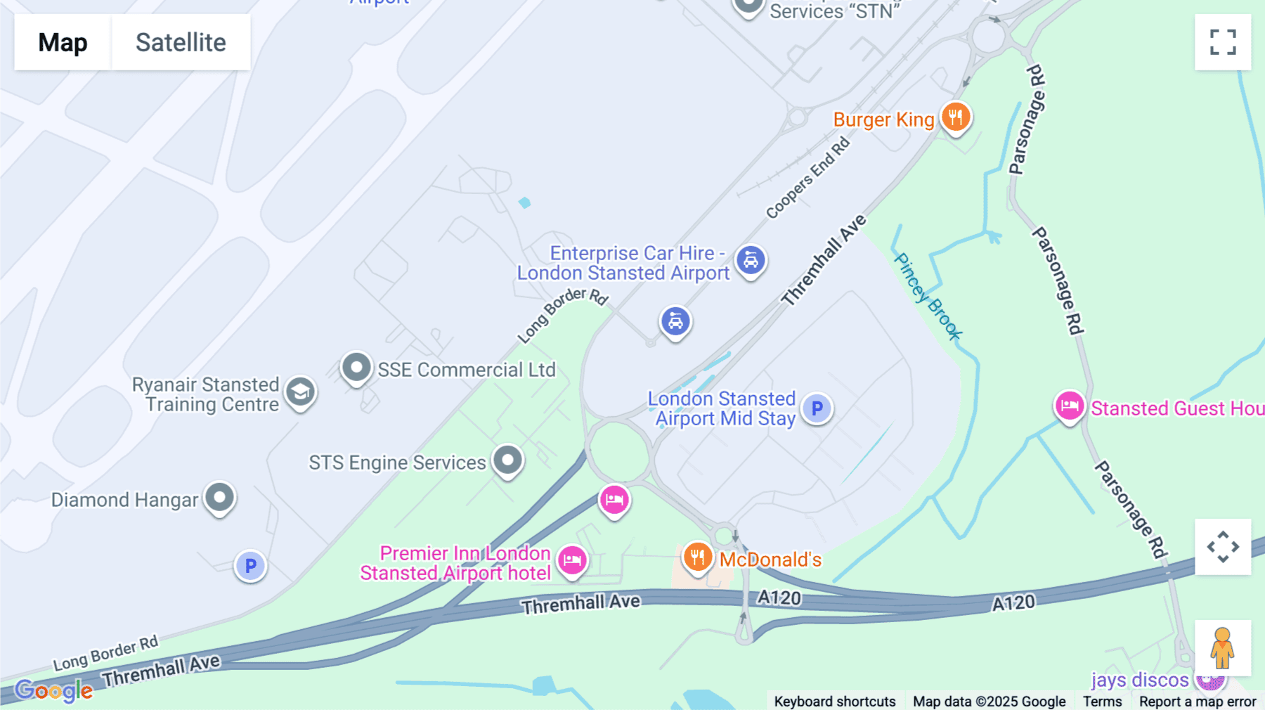 Click for interative map of Endeavour House, Coopers End Road, Stansted, Stansted