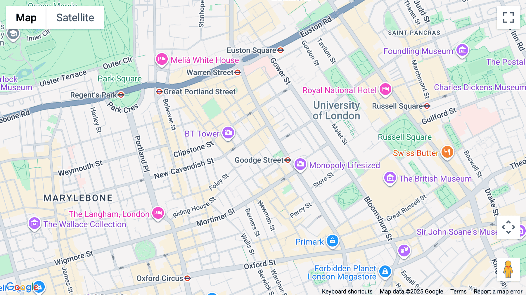 Click for interative map of 85 Tottenham Court Road, London