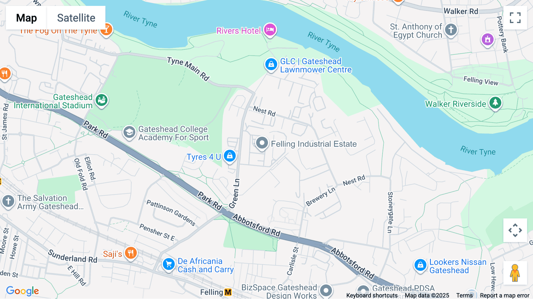 Click for interative map of Felling Business Centre, Green Lane, Gateshead, Tyne & Wear, Gateshead