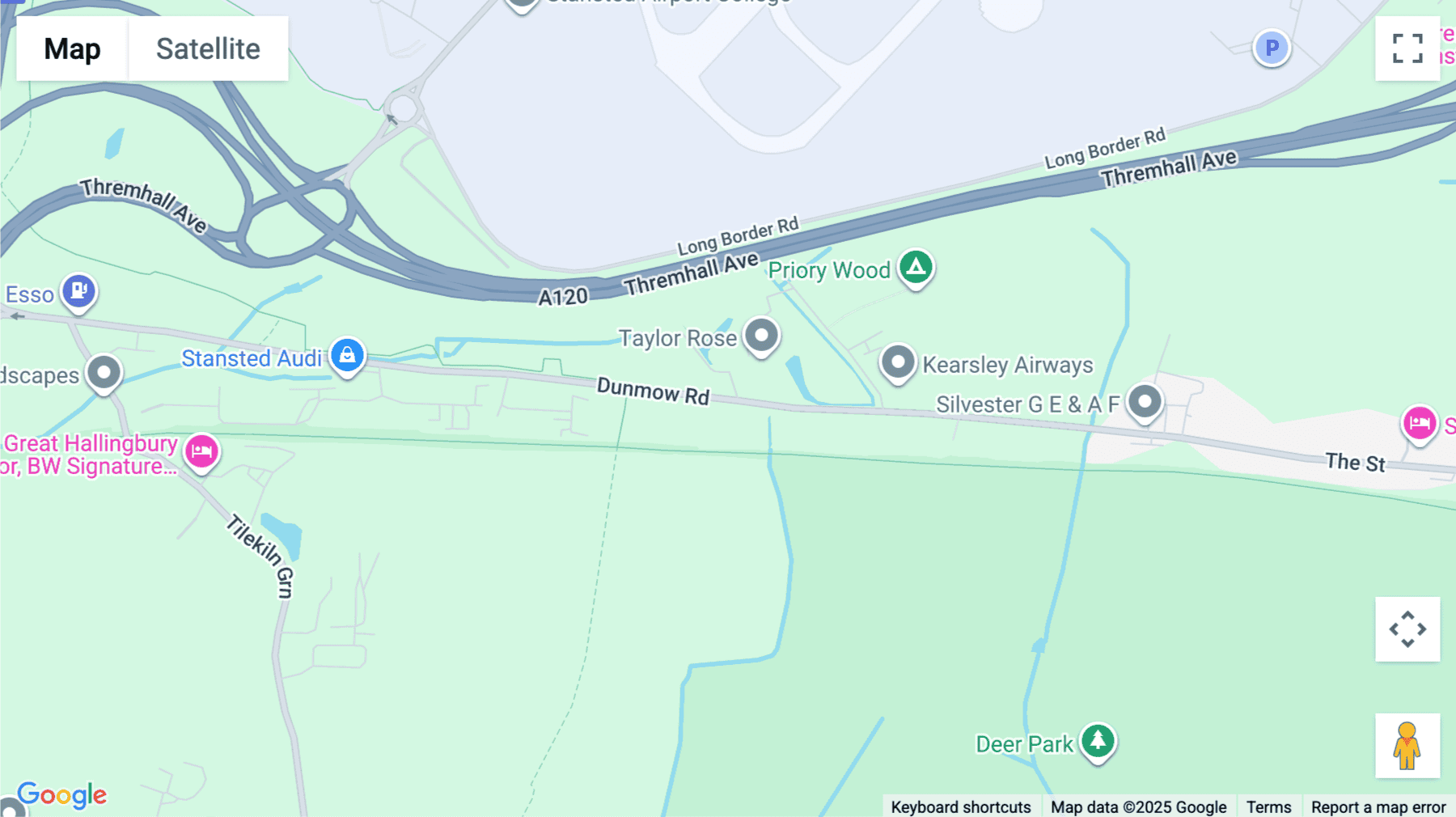 Click for interative map of Thremhall Park, The Priory, Thremhall Park, Start Hill, Stansted, Stansted