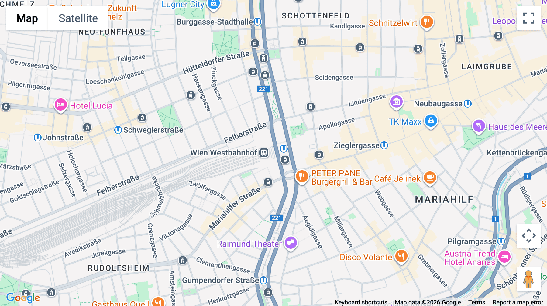 Click for interative map of BahnhofCity Wien West, Europaplatz 2/12, Vienna, Vienna
