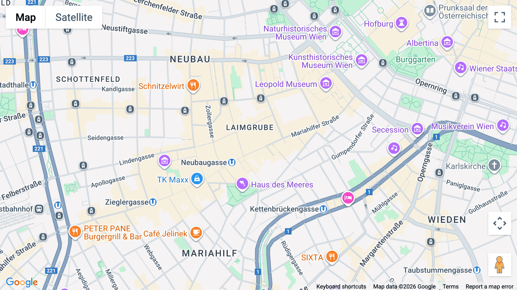 Click for interative map of Mariahilfer Straße 36, Vienna, Vienna