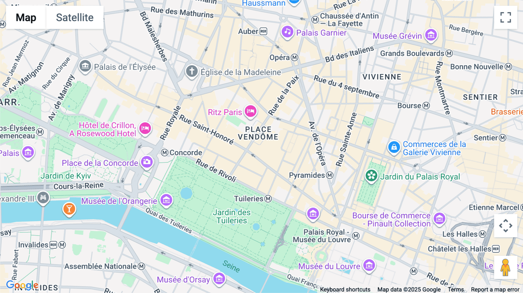 Click for interative map of Place Vendome Centre, 10 Place Vendome, Paris, Paris