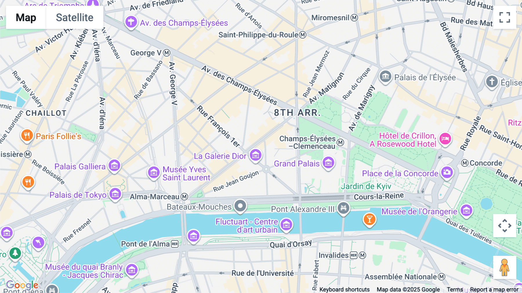 Click for interative map of Elysees Montaigne, 42 avenue Montaigne, Paris, Paris