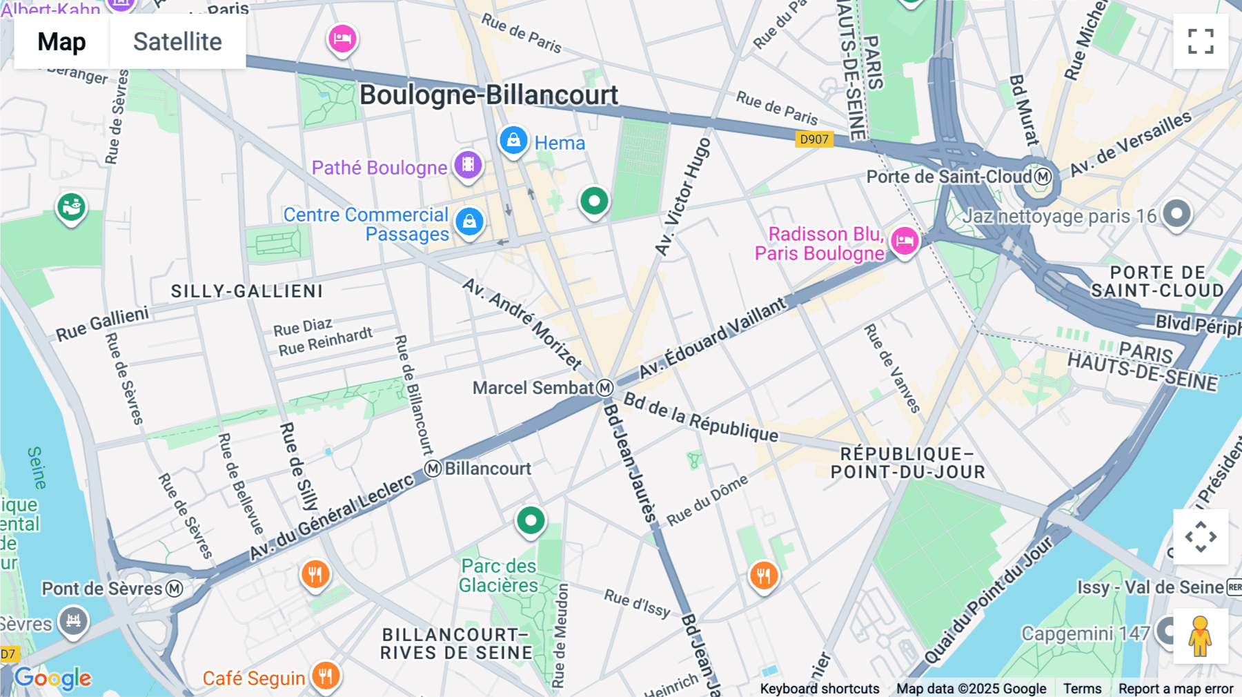 Click for interative map of 117 avenue Victor Hugo, Boulogne Billancourt
